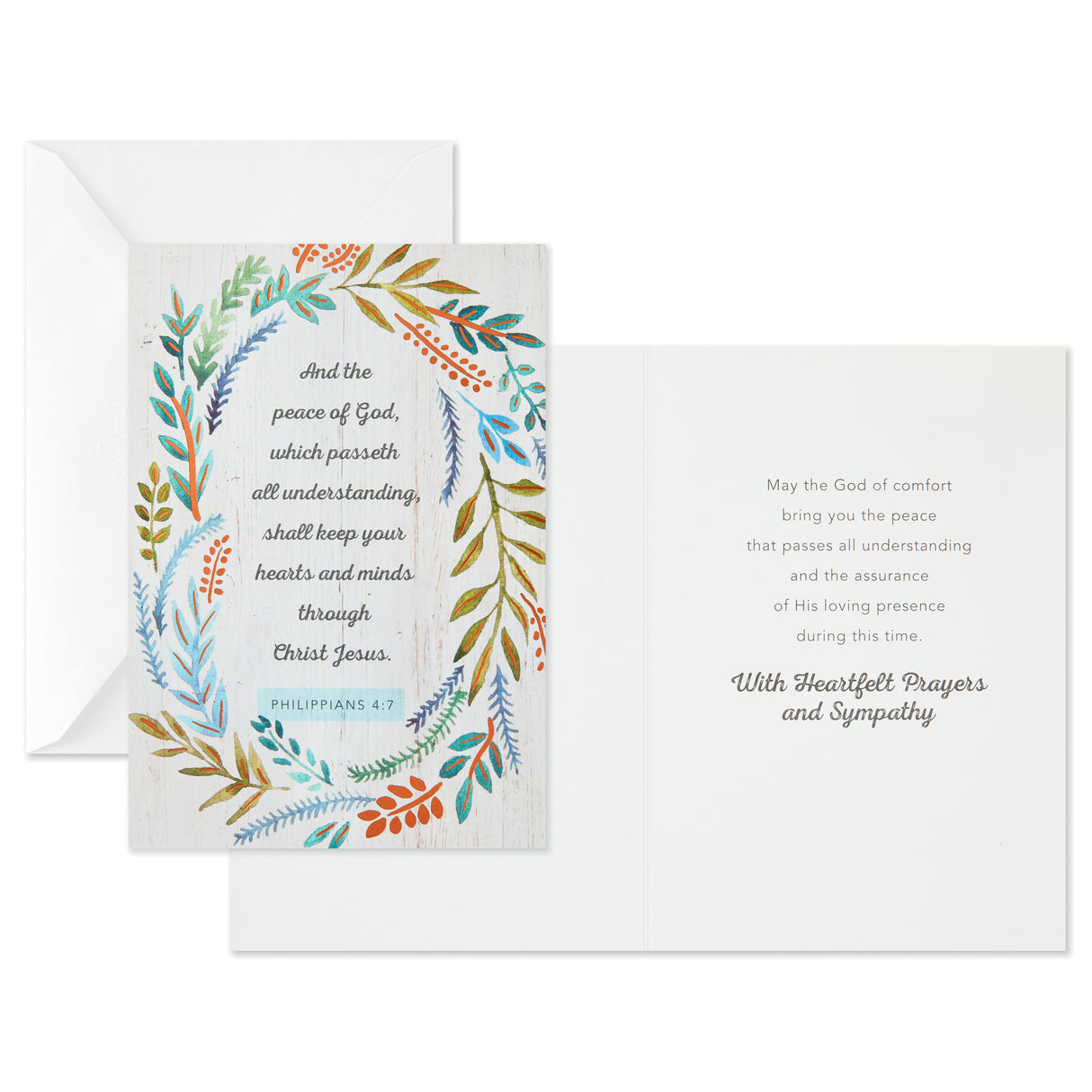 DaySpring Assorted Religious Sympathy Cards, Floral Wreaths (12 Cards with Envelopes)