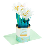 Easter Lily Plant in Vase 3D Pop-Up Easter Card