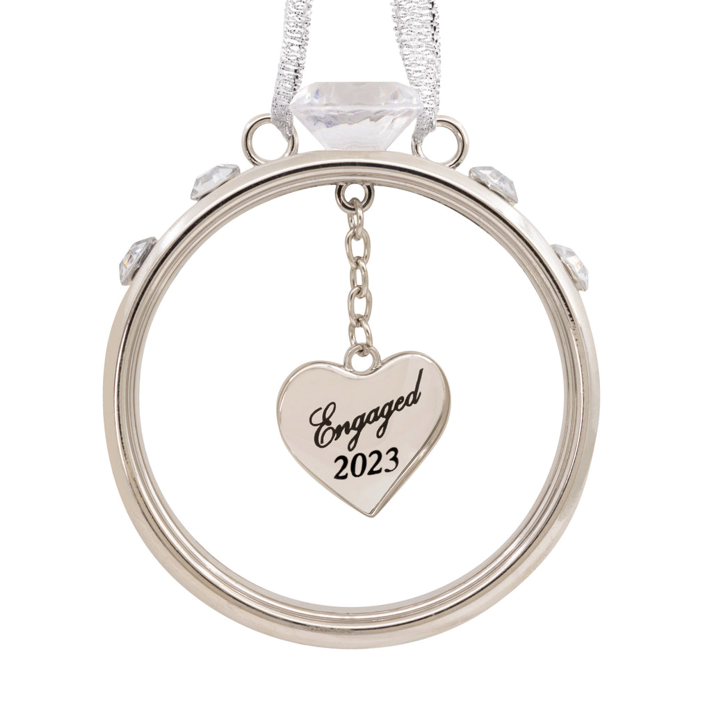 Hallmark Christmas Ornament Engaged 2023 Ring Premium Metal