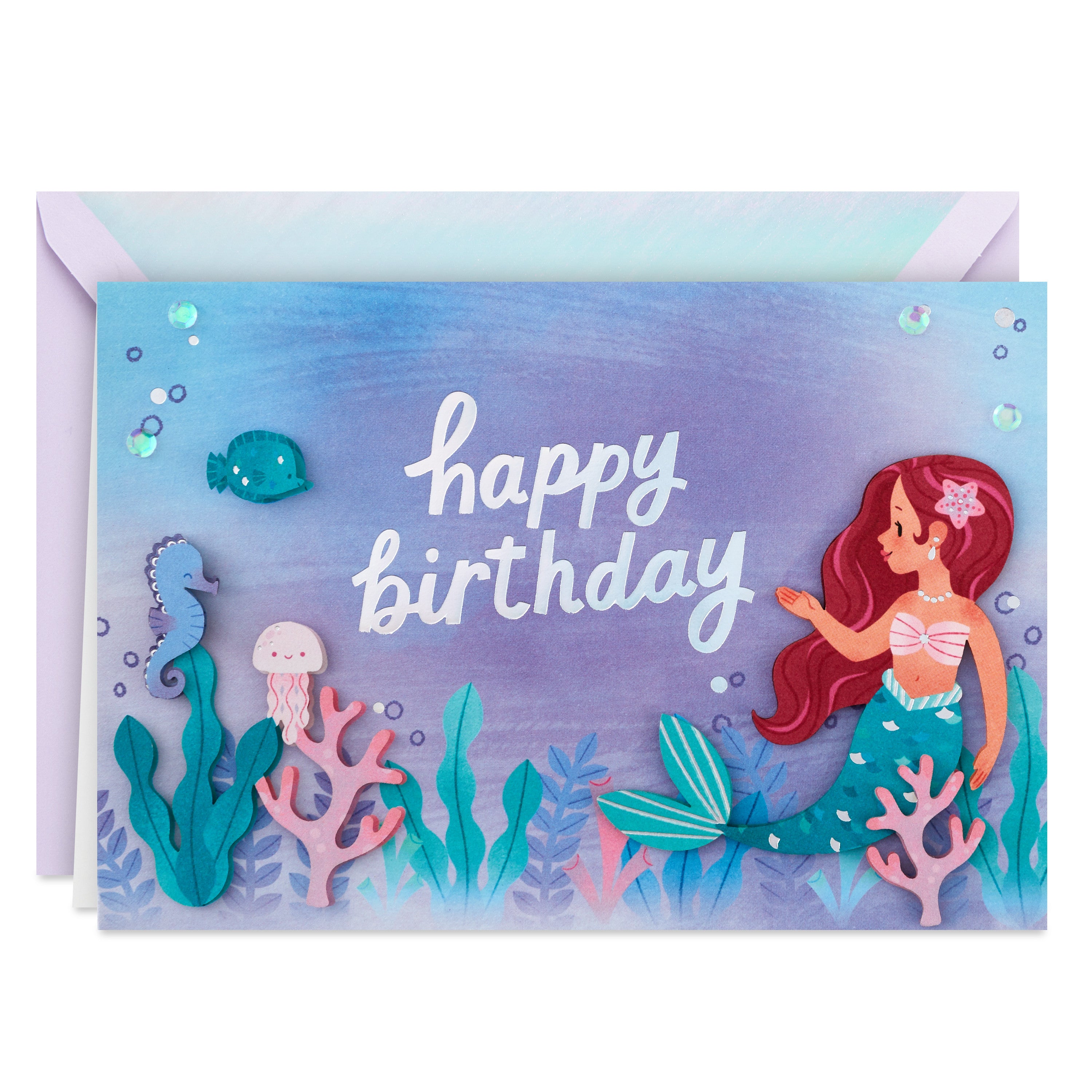 Hallmark Signature Birthday Card for Girls (Mermaid)