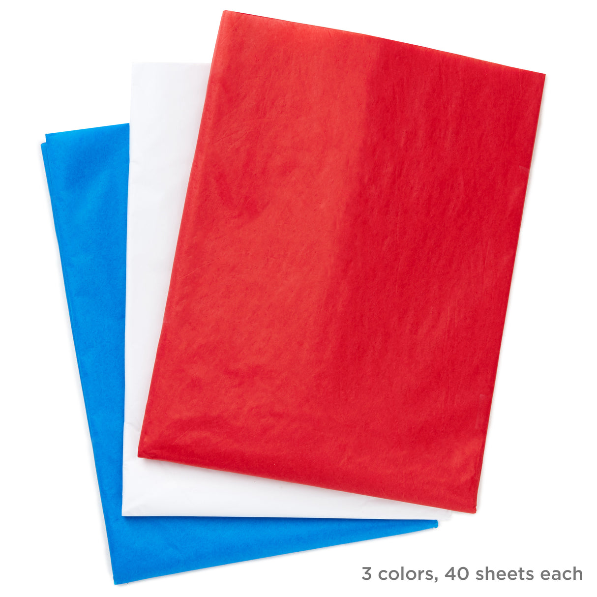 Red, White and Blue Bulk Tissue Paper (120 Sheets) for Gift Bags, Birthdays, Graduations, Fourth of July, Christmas, Hanukkah