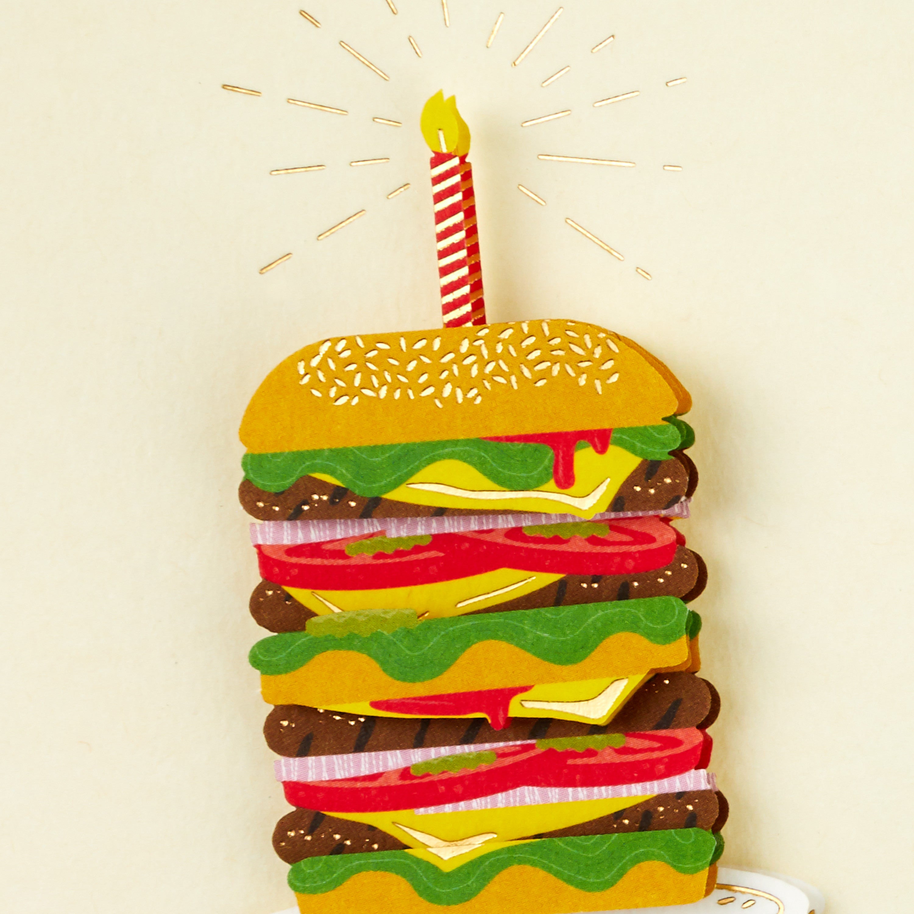 Hallmark Signature Birthday Card (Triple Cheeseburger)