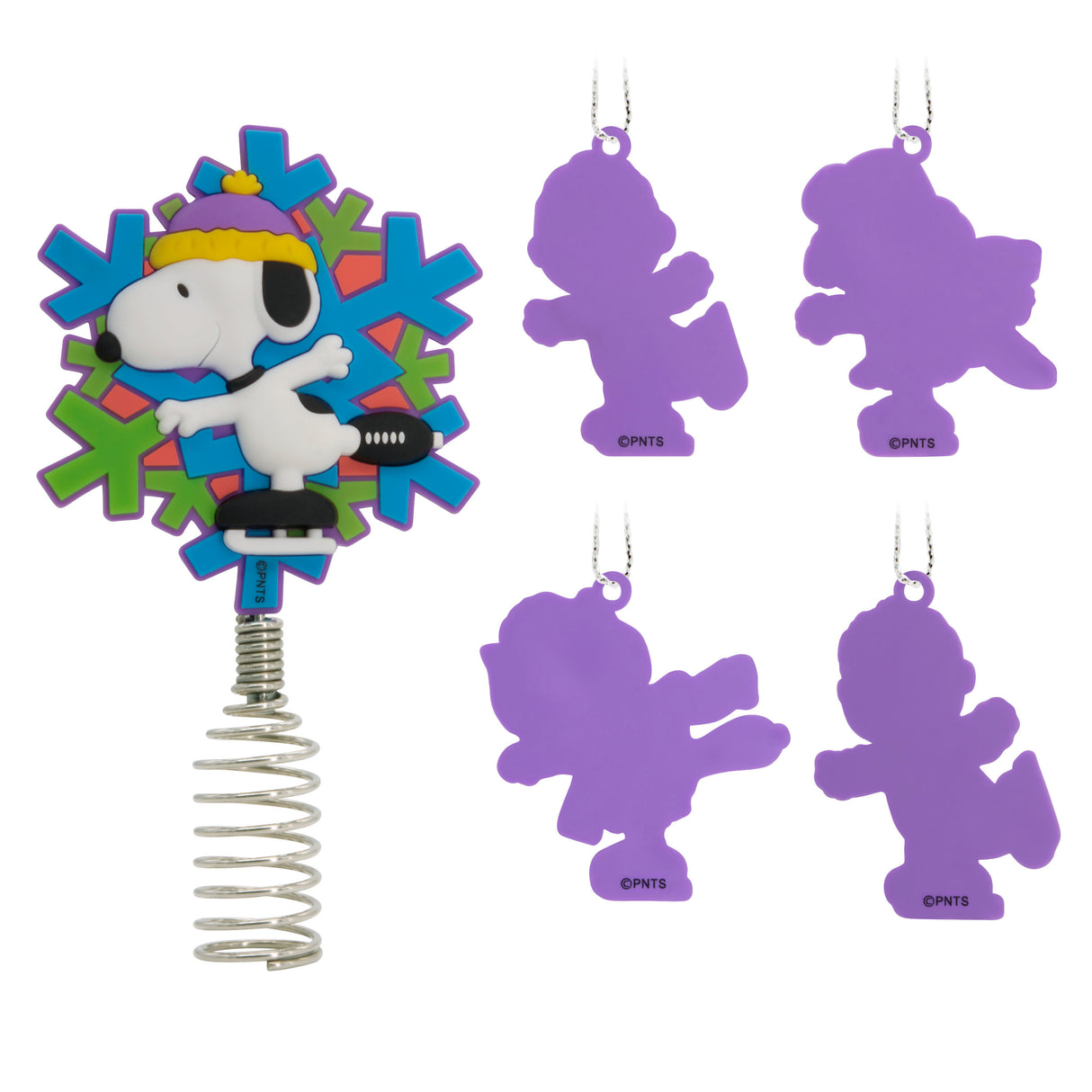 Peanuts Mini Christmas Tree Topper and Ornaments, Set of 5