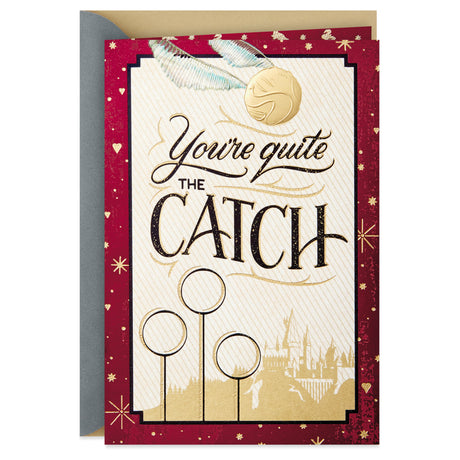 Hallmark Harry Potter Valentine's Day Card for Husband, Wife, Boyfriend, Girlfriend (Golden Snitch)