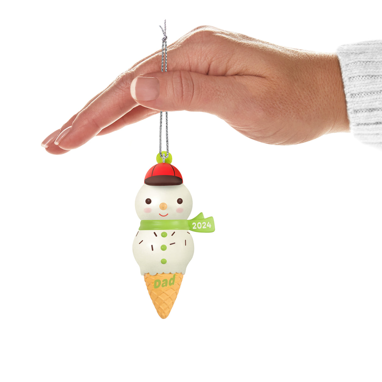 Keepsake Christmas Ornament 2024, Dad Snowman Ice Cream Cone 2024, Gifts for Dads