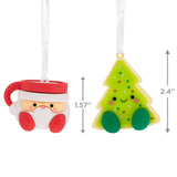 Better Together Santa Milk Mug and Christmas Tree Cookie Magnetic Christmas Ornaments, Set of 2, Shatterproof