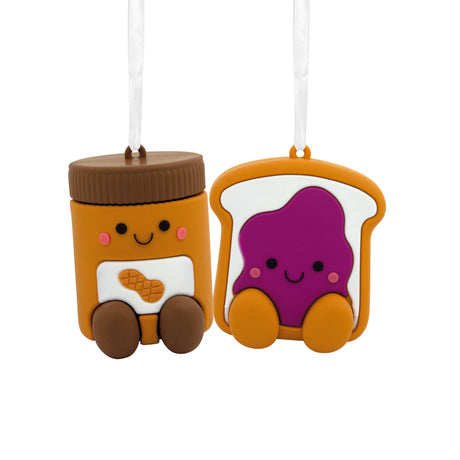 Better Together Peanut Butter & Jelly Magnetic Christmas Ornaments for Tree, Set of 2