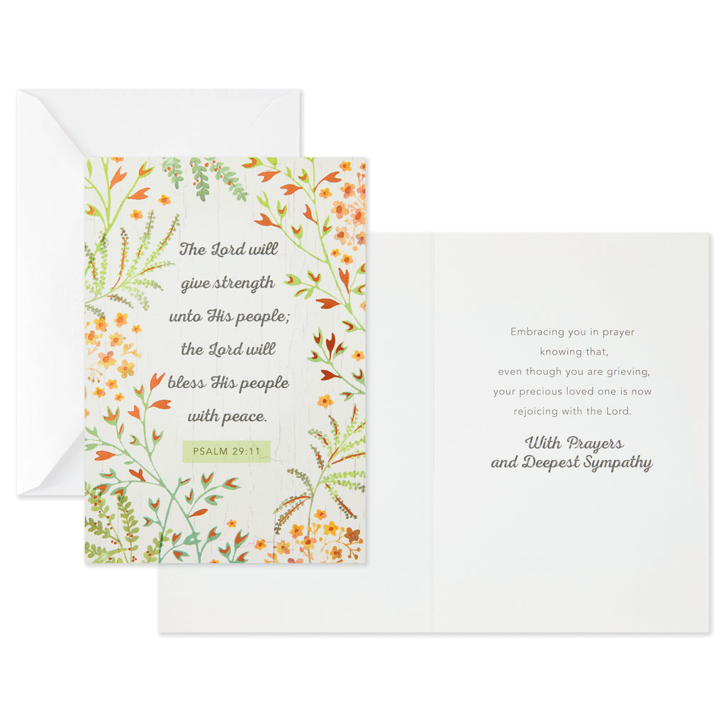 DaySpring Assorted Religious Sympathy Cards, Floral Wreaths (12 Cards with Envelopes)