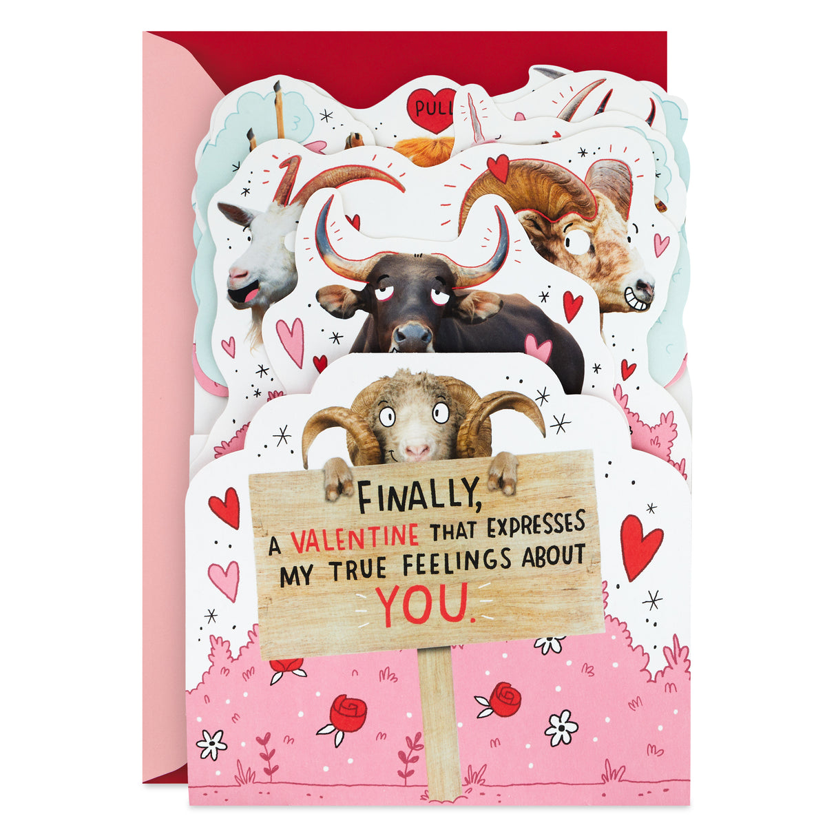 Hallmark Funny Pop Up Valentines Day Card for Husband, Wife, Boyfriend, Girlfriend (Horny Animals)