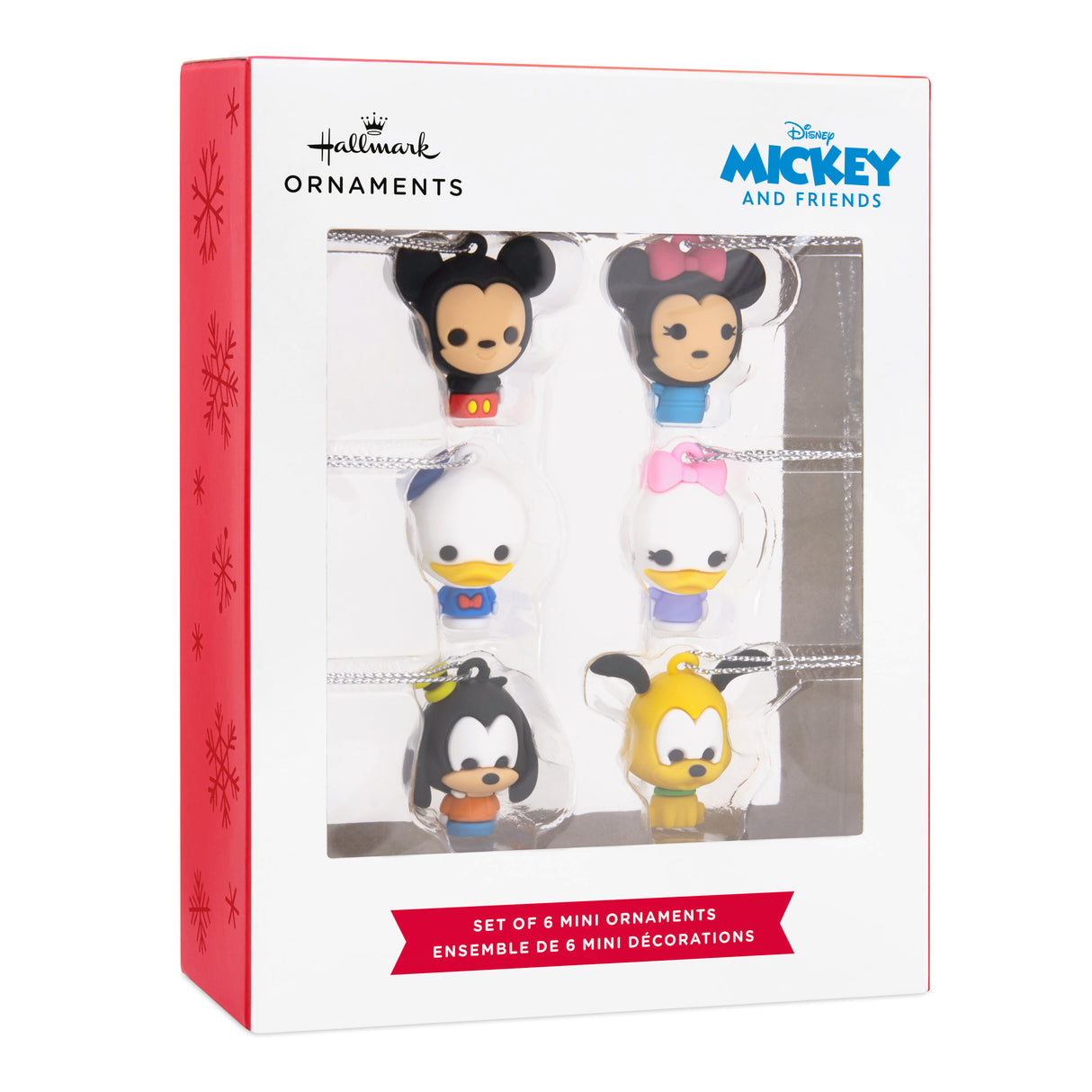 Disney Mickey Mouse and Friends Miniature Christmas Ornaments, Set of 6