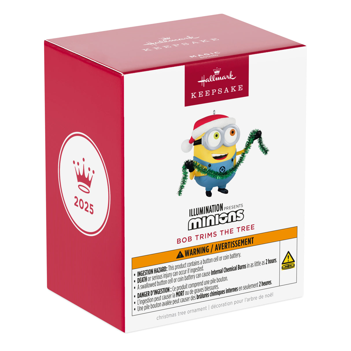 Hallmark Keepsake Christmas Ornament (Minions Bob Trims the Tree With Sound)