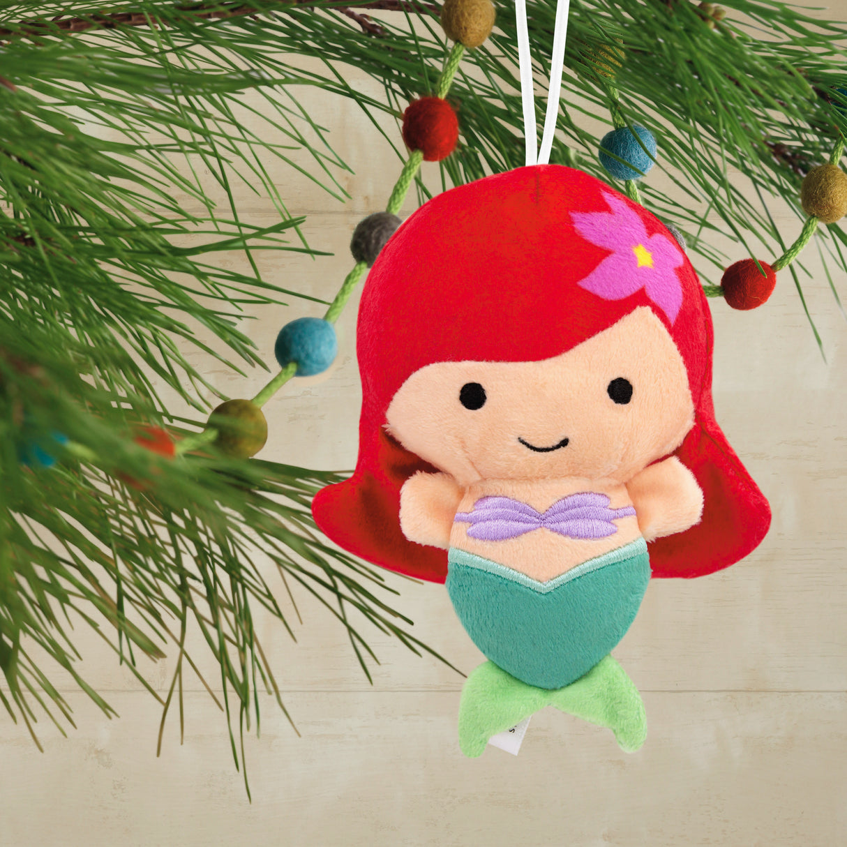 Hallmark Christmas Ornament (Disney The Little Mermaid Ariel, Plush Fabric)