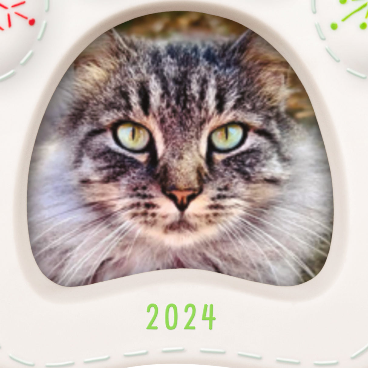 Keepsake Christmas Ornament 2024, Pretty Kitty 2024 Photo Frame, Porcelain, Pet Gifts