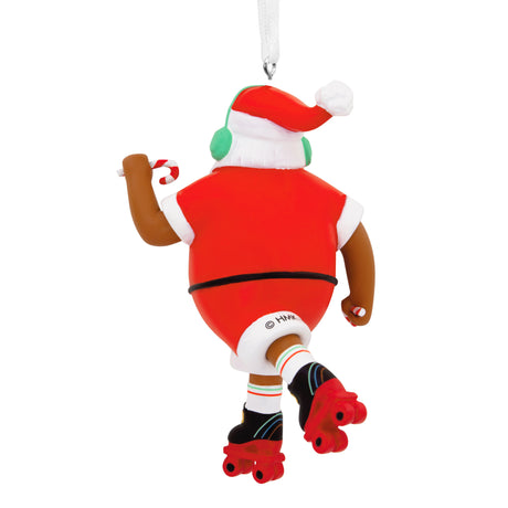 Mahogany Roller Skating Black Santa Claus Christmas Ornament