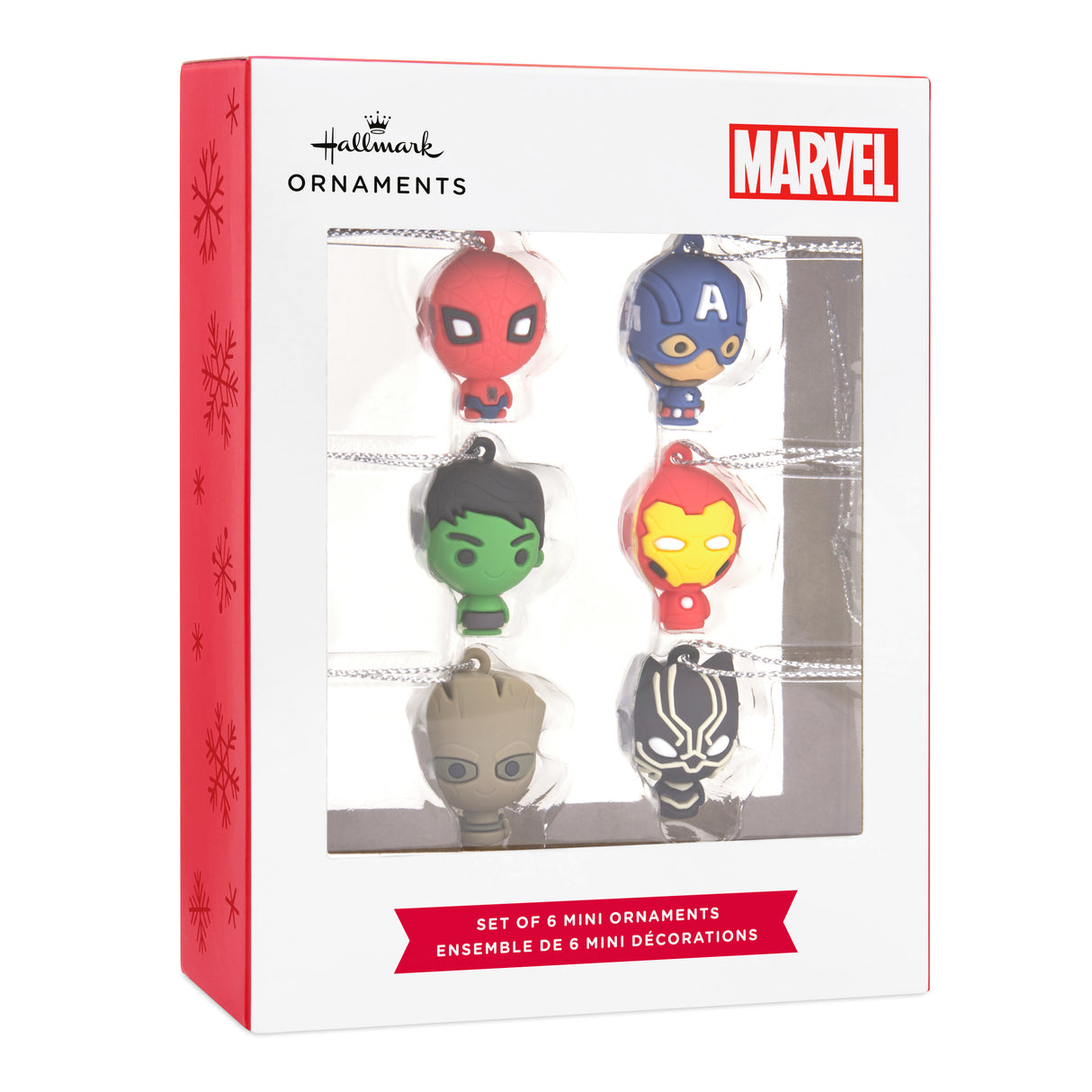 Marvel Super Heroes Miniature Christmas Ornaments, Set of 6