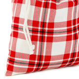 10" Drawstring Fabric Gift Bags (3 Plaid Bags: Red, Blue, Green) for Christmas, Hanukkah, Birthdays, Housewarming Gifts