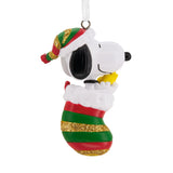 Hallmark Christmas Ornament (Peanuts Snoopy and Woodstock in Stocking)