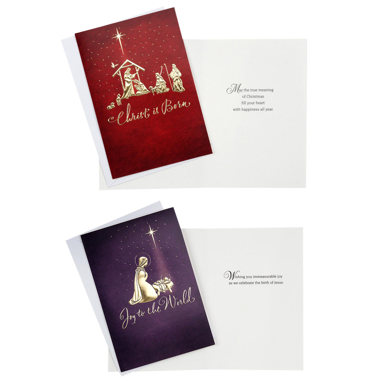 Religious Christmas Boxed Cards Assortment (4 Designs, 24 Christmas Cards with Envelopes)