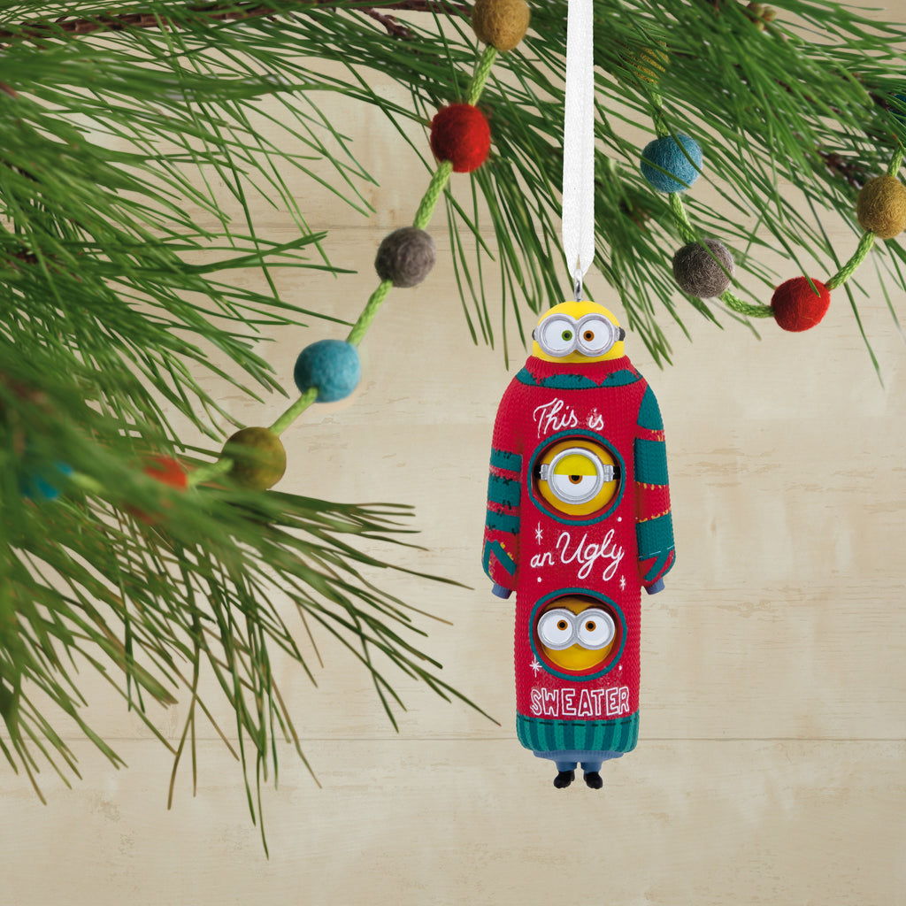 Minions Bob, Kevin and Stuart the Minions in Ugly Christmas Sweater Ornament