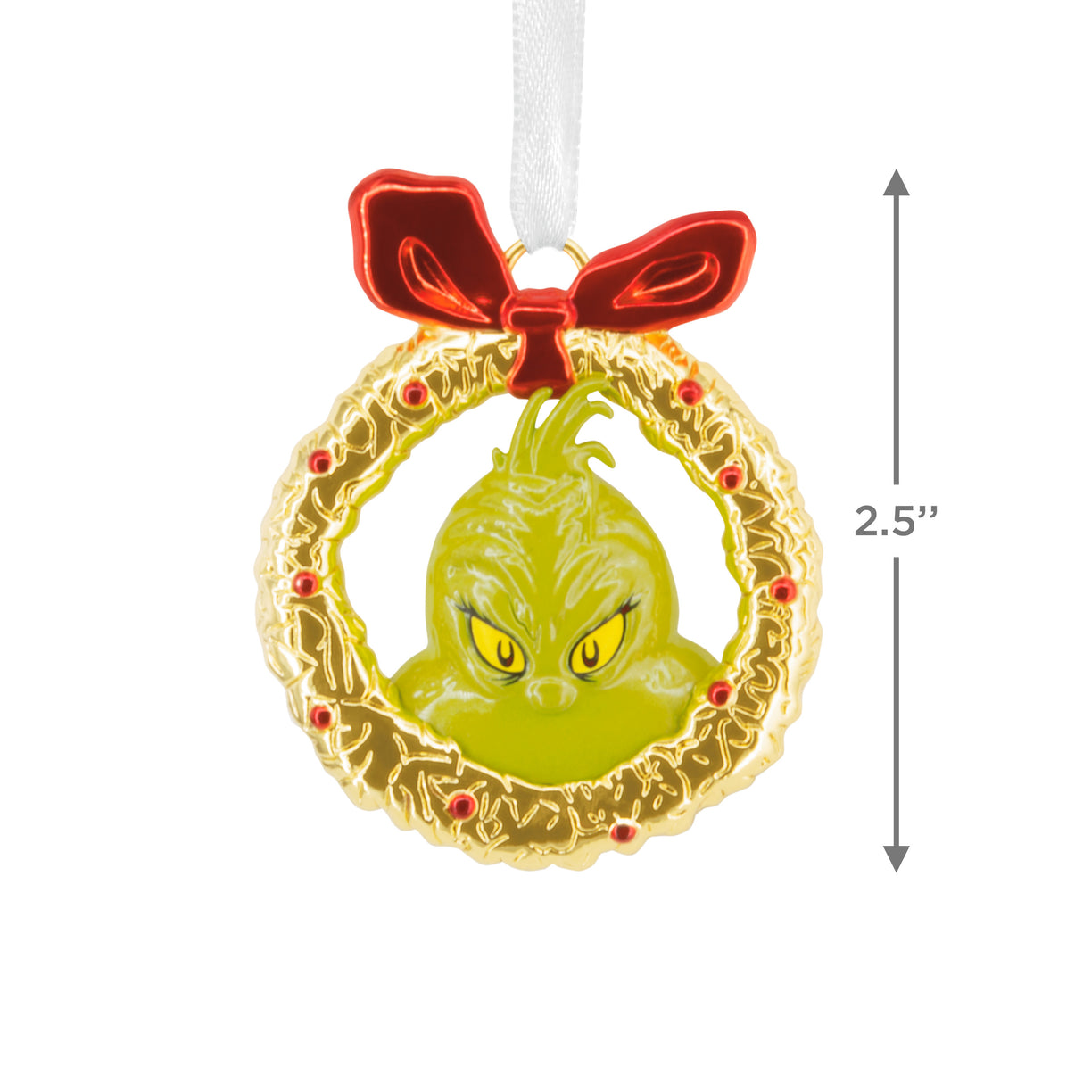 Hallmark Christmas Ornament (Dr. Seuss's How the Grinch Stole Christmas! Grinch in Wreath, Metal)