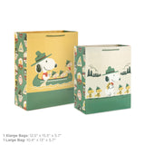 Hallmark Peanuts Gift Bag Bundle (2 Bags: 1 Large 13", 1 XL 15") Snoopy and Woodstock for Father's Day, Birthdays, Summer Camp