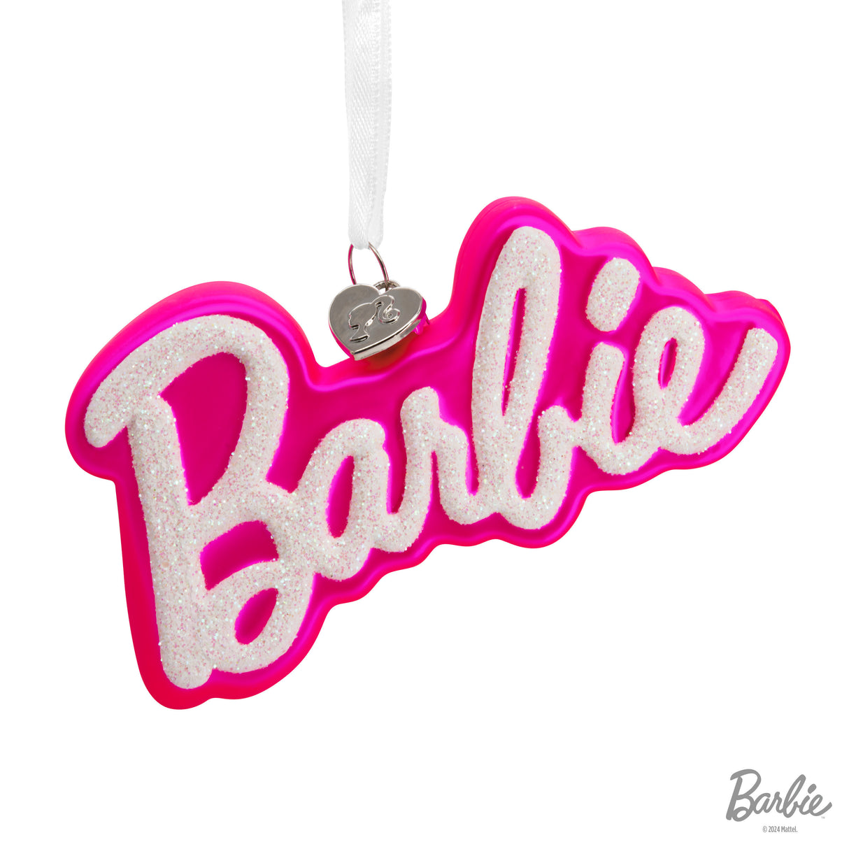 Hallmark Christmas Ornament (Barbie Logo, Blown Glass)