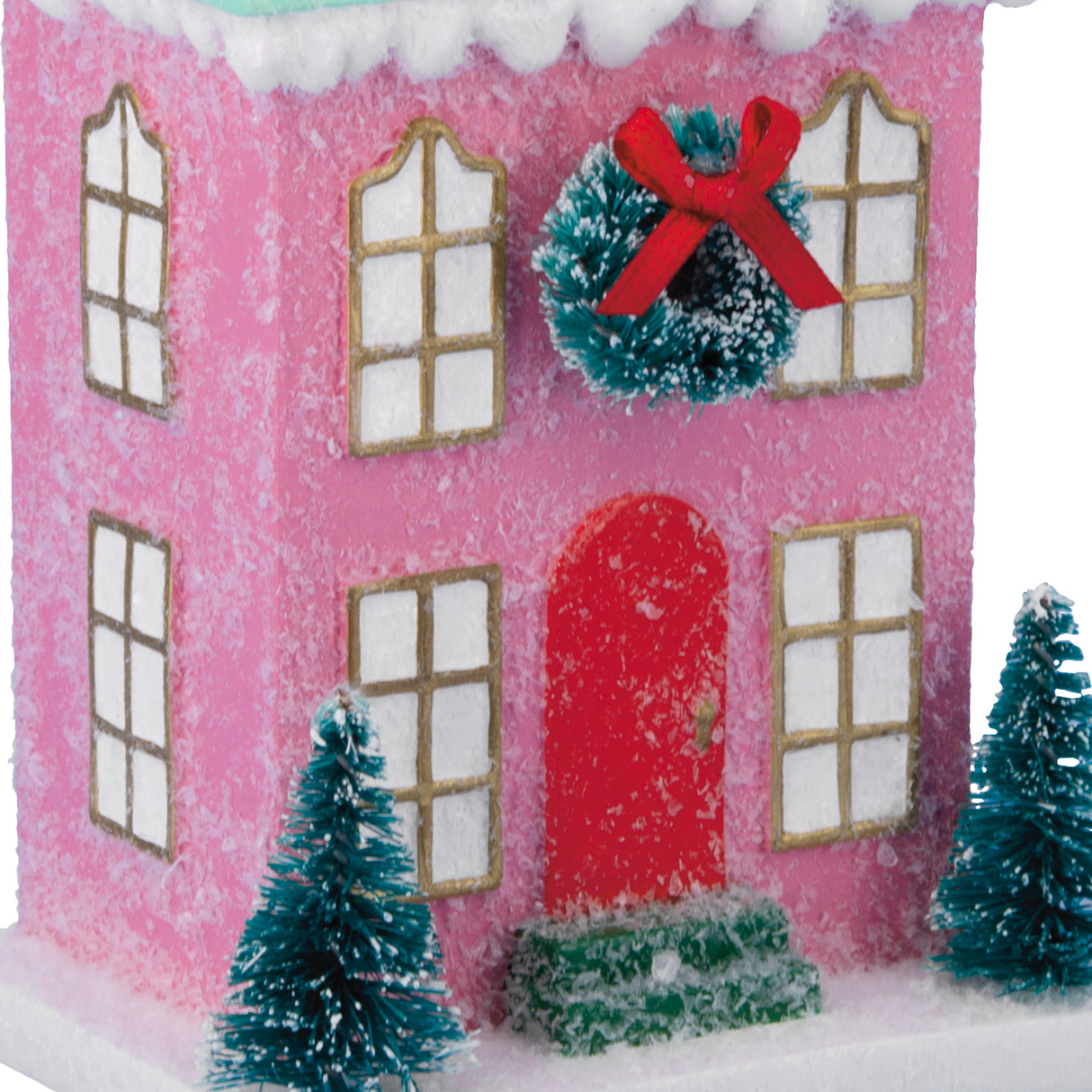 Signature Pink Row House Christmas Ornament