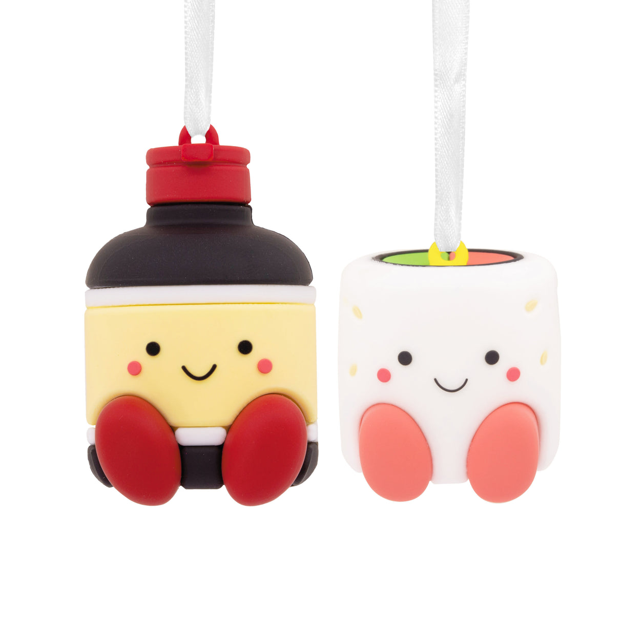 Better Together Sushi and Soy Sauce Magnetic Christmas Ornaments for Tree, Set of 2