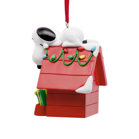 Peanuts Snoopy on Holiday Doghouse Christmas Ornament