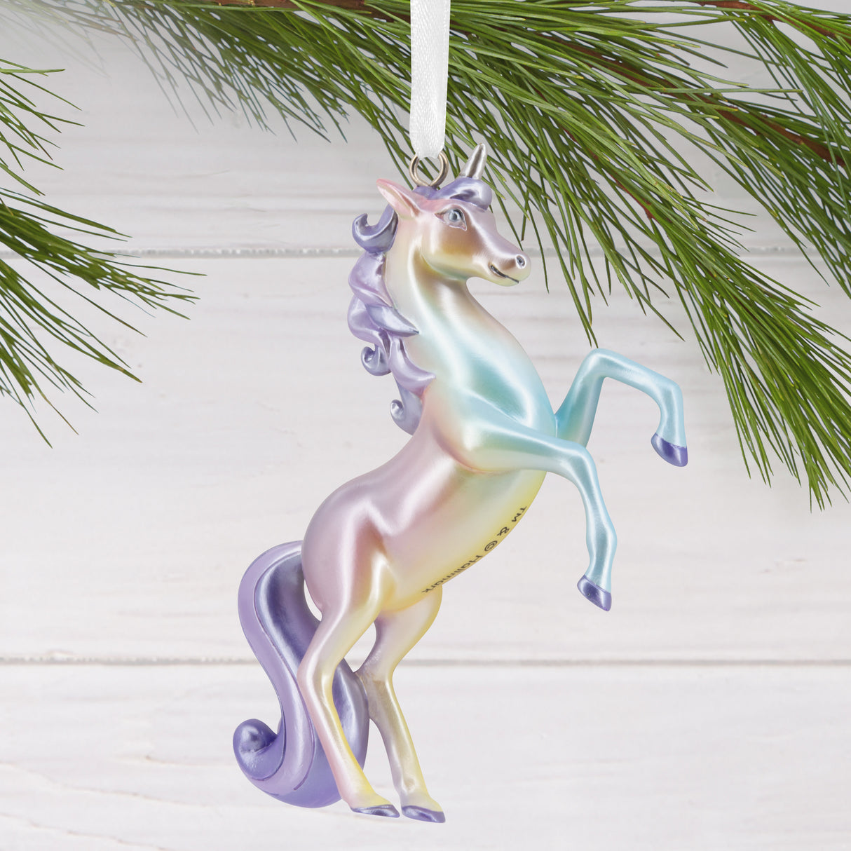 Iridescent Unicorn Christmas Ornament