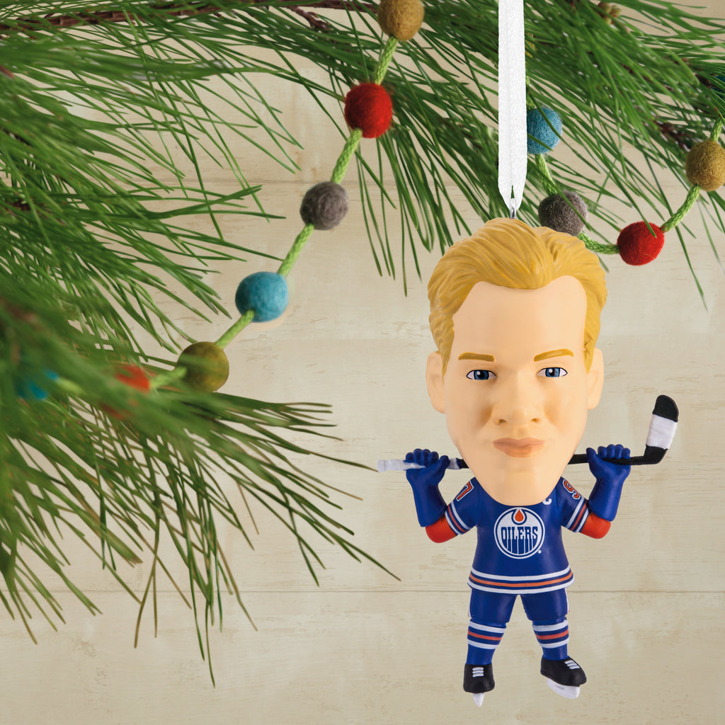 Hallmark NHL Edmonton Oilers Connor McDavid Bouncing Buddy Christmas Ornament