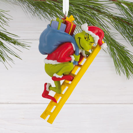 Hallmark Christmas Ornament (Dr. Seuss's How the Grinch Stole Christmas! Grinch on Ladder)