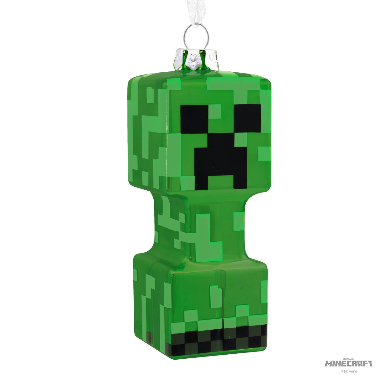 Minecraft Creeper Christmas Ornament, Blown Glass