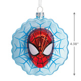 Marvel Spider-Man Face on Web Christmas Ornament, Blown Glass