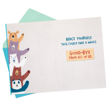 Hallmark Farewell Card from All, Bear Hugs (Retirement Card, Coworker Goodbye Card)