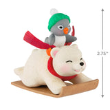 Hallmark Keepsake Christmas Ornament (Snowball and Tuxedo Sledding Sidekicks)