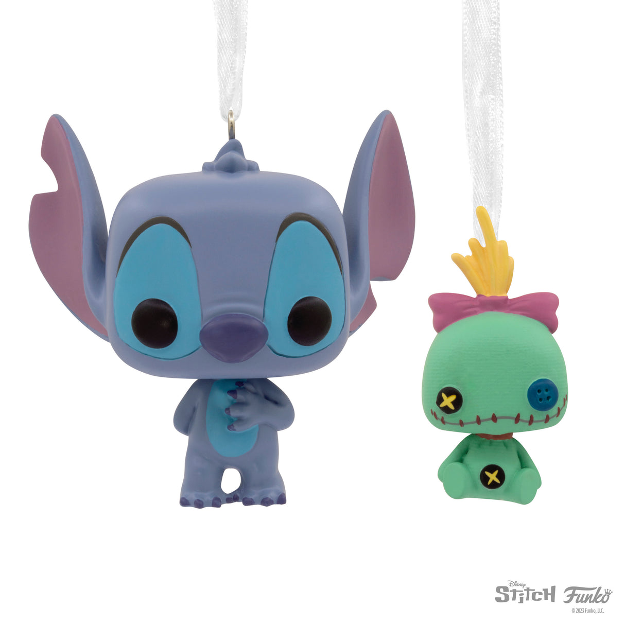 Hallmark Christmas Ornaments (Disney Stitch With Scrump Funko POP!), Set of 2