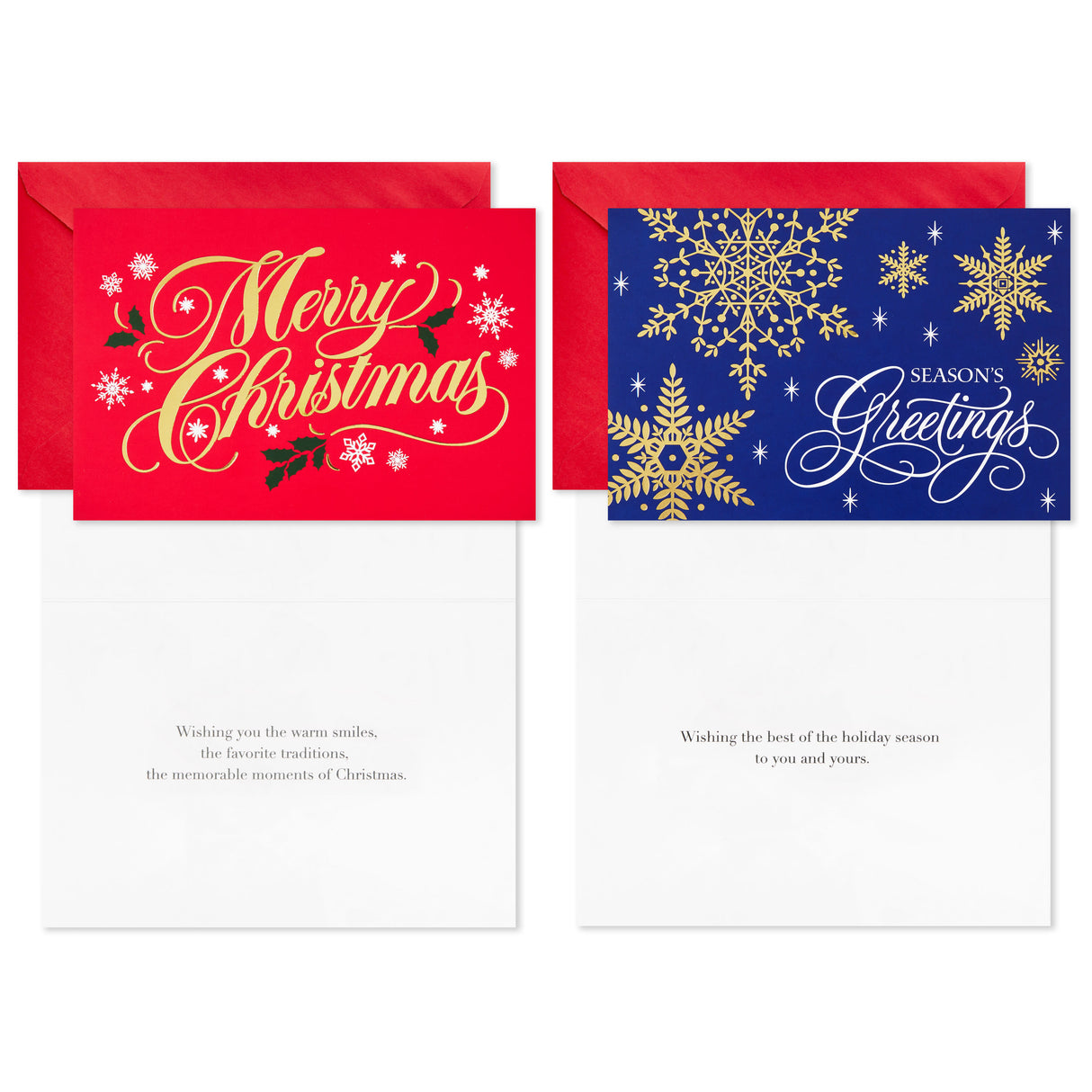 Boxed Christmas Cards Assortment, Gold Foil Classic (6 Designs, 36 Cards with Envelopes)