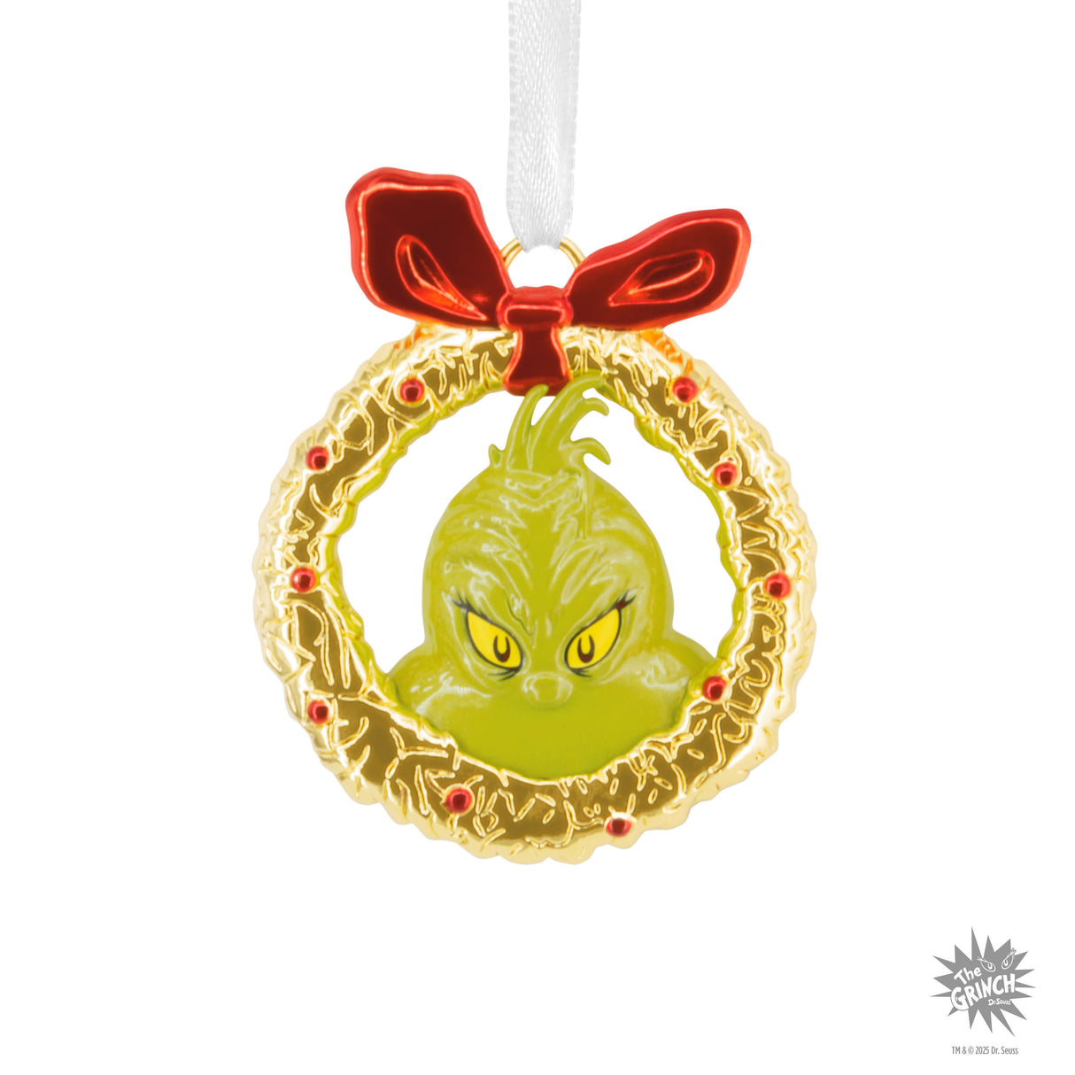 Hallmark Christmas Ornament (Dr. Seuss's How the Grinch Stole Christmas! Grinch in Wreath, Metal)
