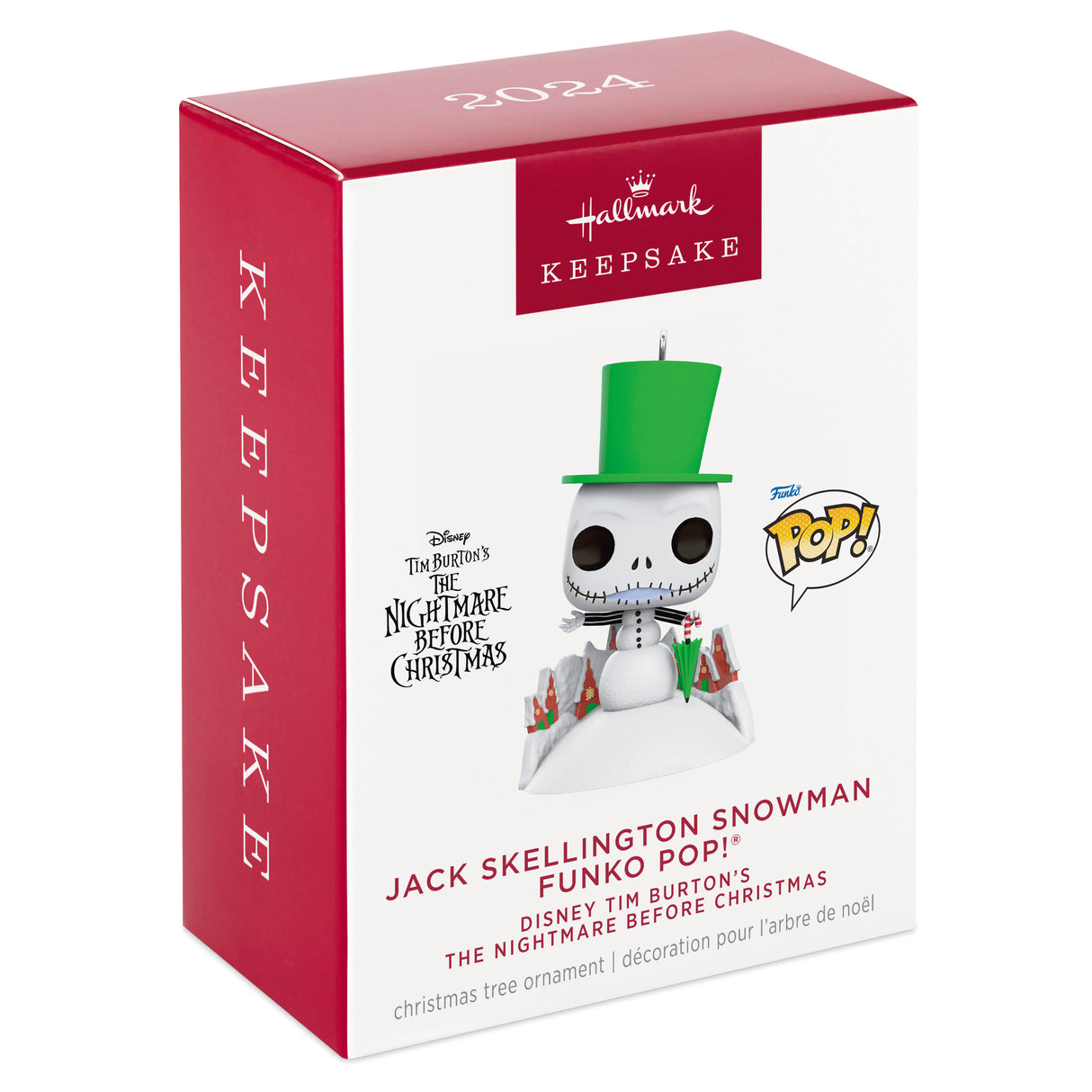 Keepsake Christmas Ornament 2024, Disney Tim Burton's The Nightmare Before Christmas Jack Skellington Snowman Funko POP!, Gifts for Disney Fans