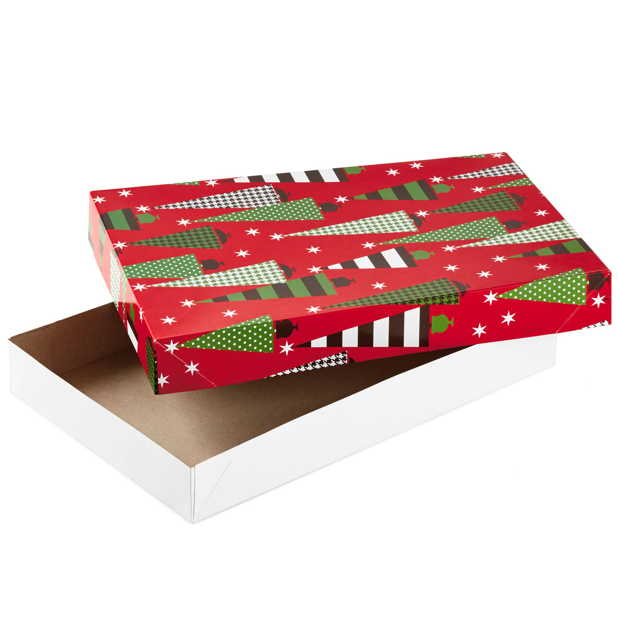 Christmas Gift Box Assortment - Pack of 12 Patterned Shirt Boxes with Lids for Wrapping Gifts