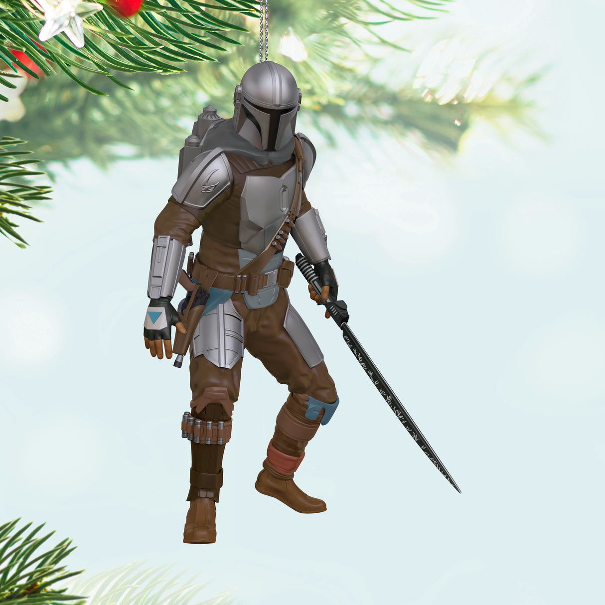 Keepsake Christmas Ornament 2024, Star Wars: The Mandalorian Wielding the Darksaber, Gifts for Star Wars Fans