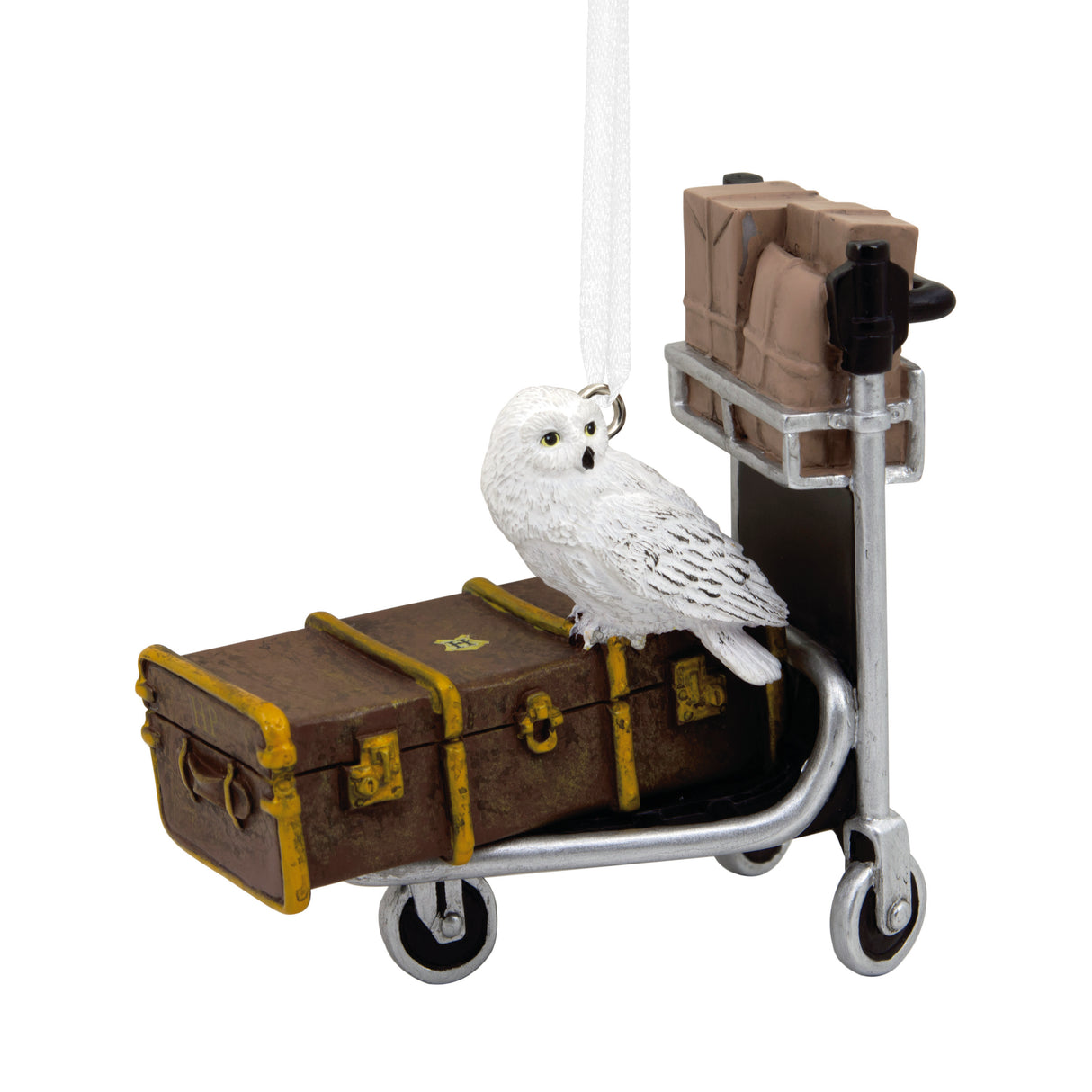 Harry Potter Luggage Trolley With Hedwig Christmas Ornament