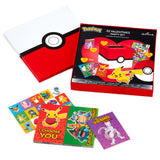 Pokémon Valentines Day Cards and Mailbox for Kids School Classroom Exchange (1 Box, 32 Valentine Cards, 35 Stickers, 1 Teacher Card)