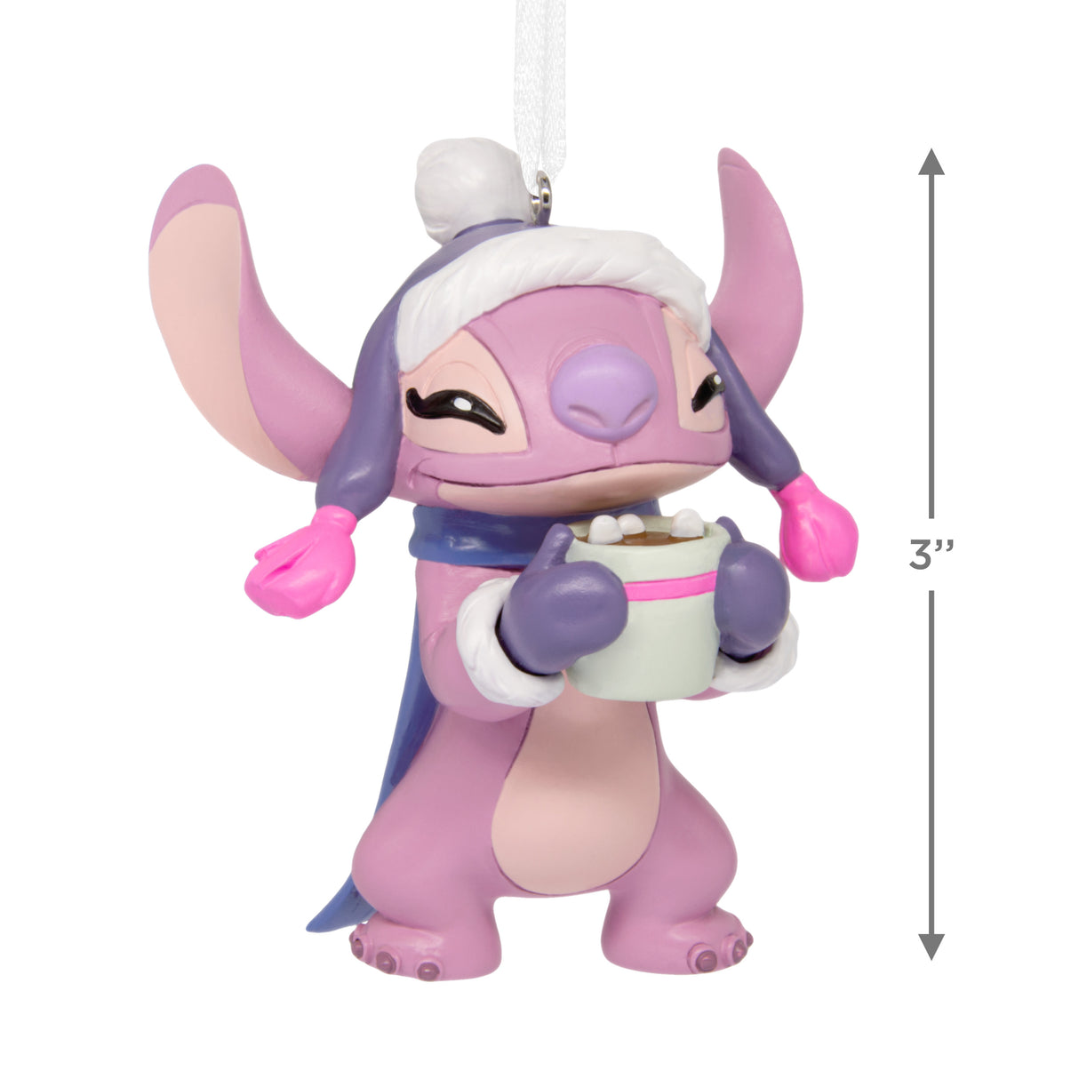 Hallmark Christmas Ornament (Disney Stitch Angel With Hot Cocoa)