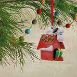 Peanuts Snoopy on Holiday Doghouse Christmas Ornament