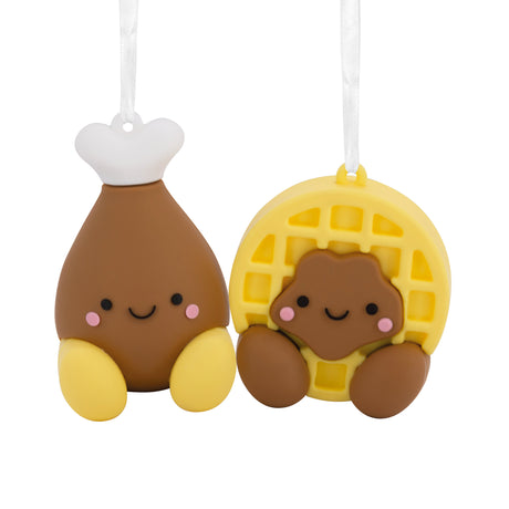 Hallmark Christmas Ornaments (Better Together Chicken and Waffle Magnetic), Set of 2