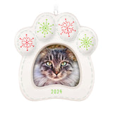 Keepsake Christmas Ornament 2024, Pretty Kitty 2024 Photo Frame, Porcelain, Pet Gifts