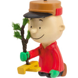 Hallmark Christmas Ornament (Peanuts Charlie Brown Kneeling With Tree)