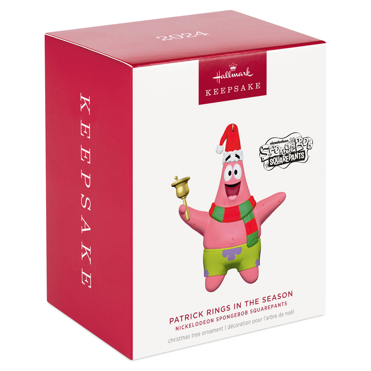 Keepsake Christmas Ornament 2024, Nickelodeon SpongeBob SquarePants Patrick Rings in the Season, Cartoon Gifts